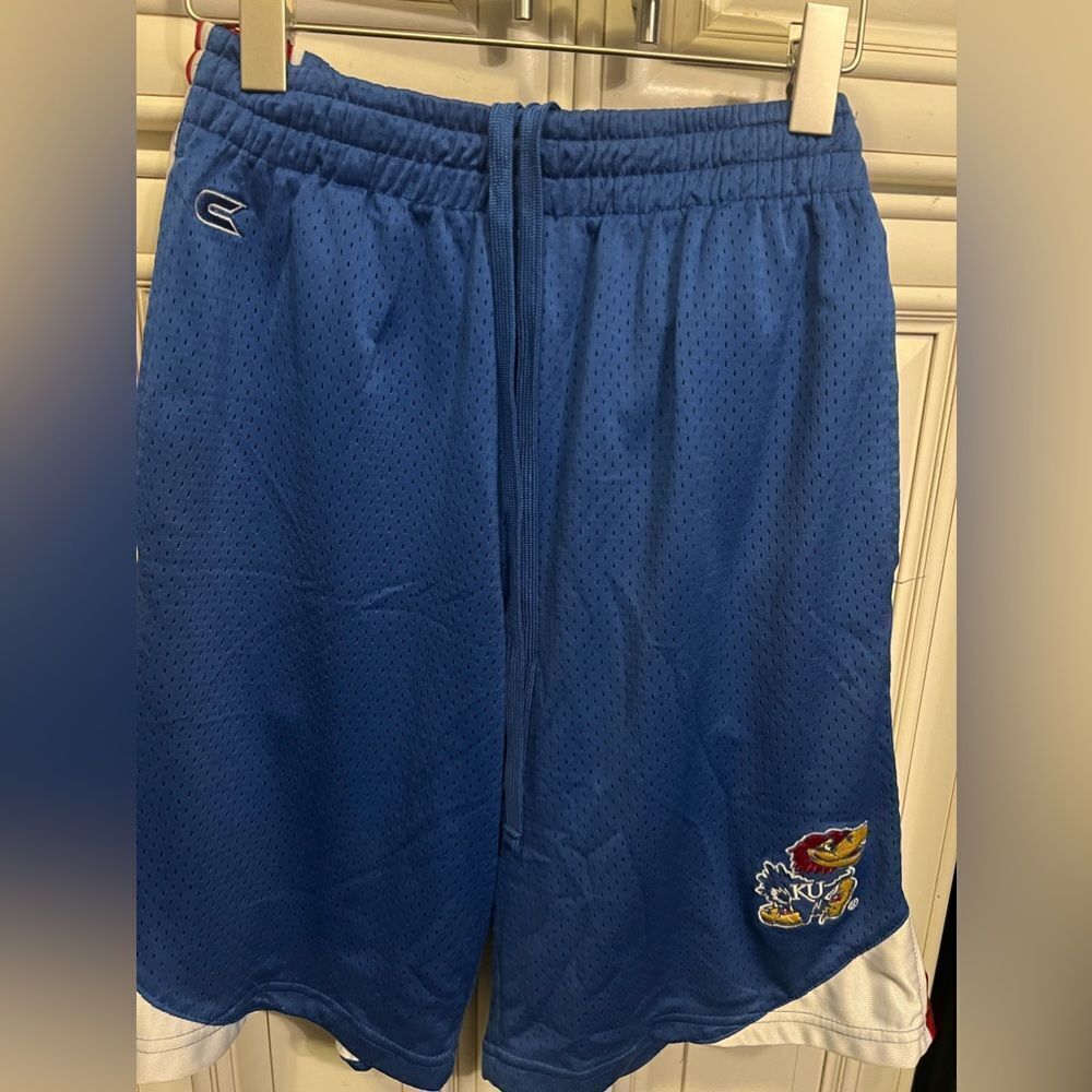 Colosseum Athletics Blue Kansas University Jayhawk Athletic Shorts Adult Size L